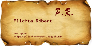 Plichta Róbert névjegykártya