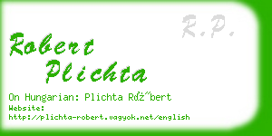 robert plichta business card